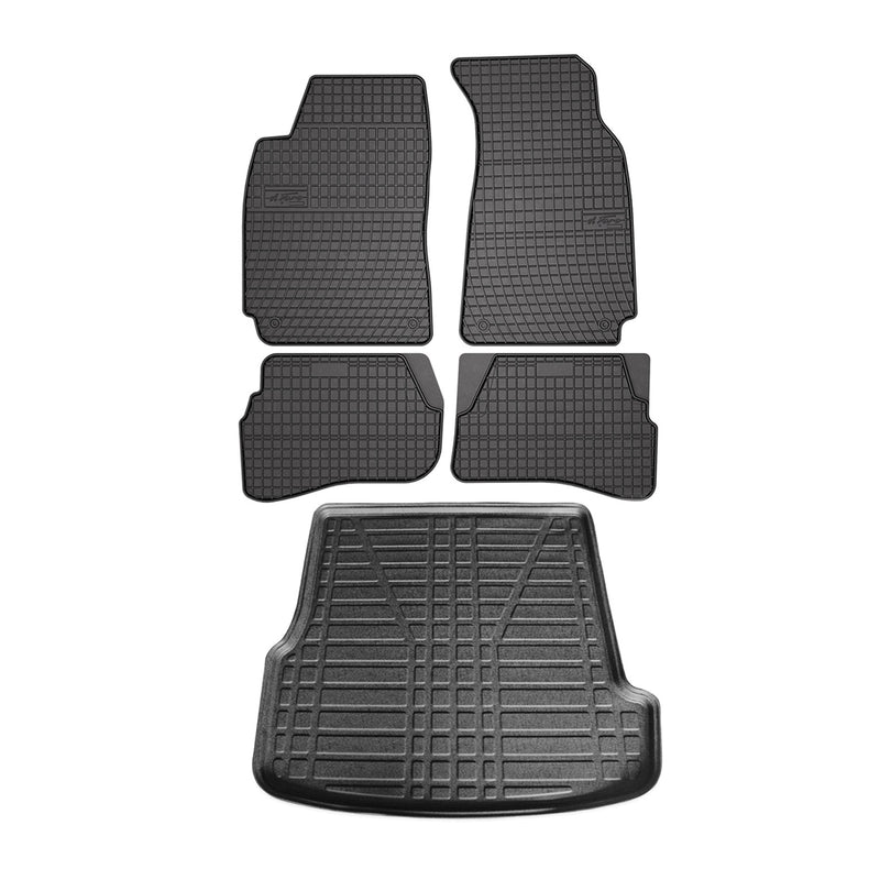 Kit Tapis de sol et coffre pour Skoda Superb 2001-2008 Berline TPE Noir