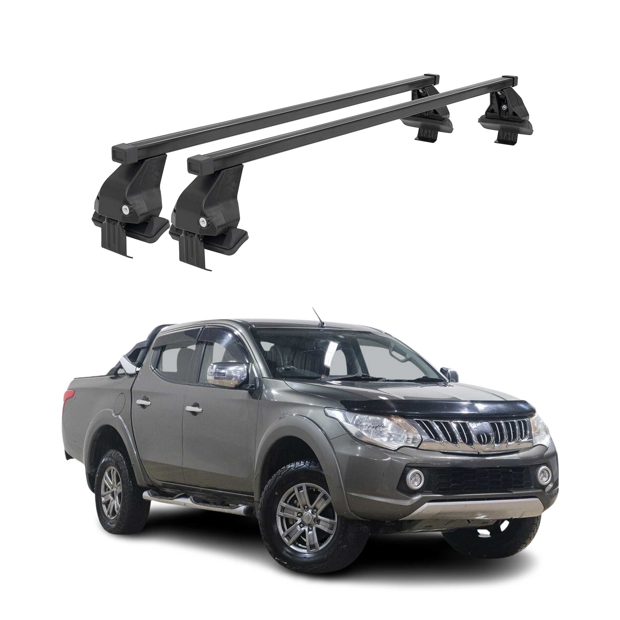 Barres Transversales Menabo pour Mitsubishi L200 2015-2023 Noir