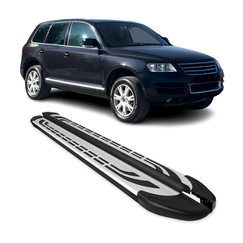 Marchepieds Latéraux pédale pour VW Touareg 2003-2010 Aluminium Gris Noir 2x