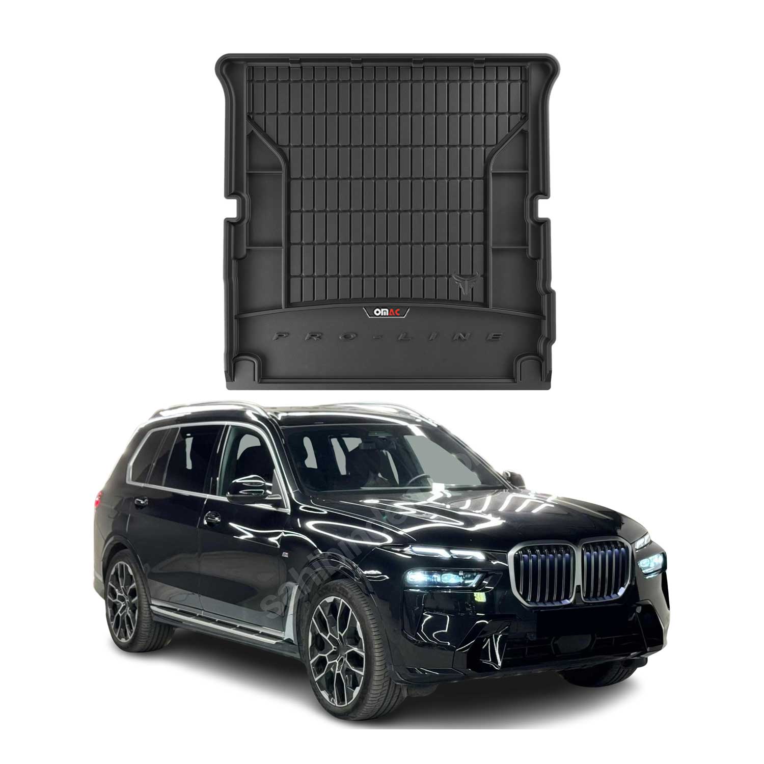 OMAC Tapis de coffre caoutchouc pour BMW X7 G07 2018-2026 sièges rabattables