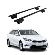 Barres de toit Transversales pour Kia Ceed Break 2019-2021 Fer Noir ABE