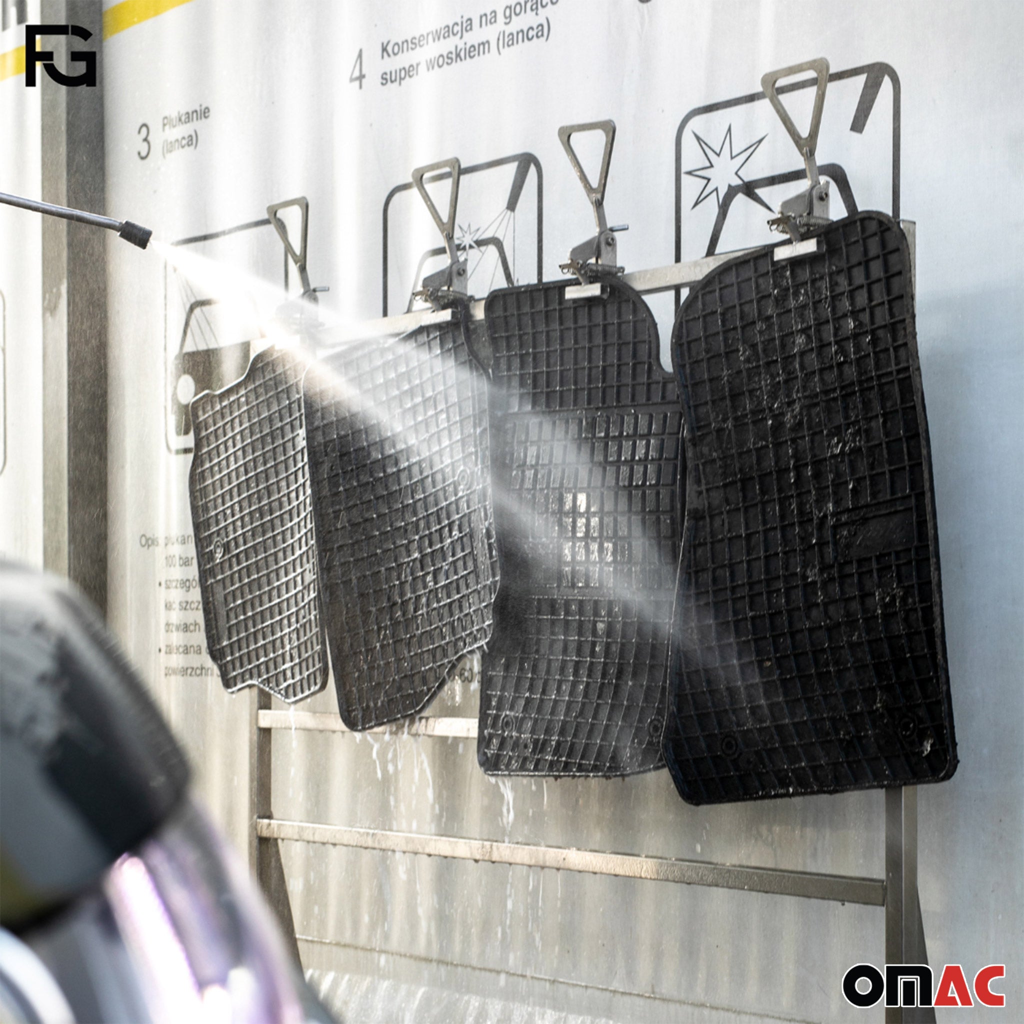 OMAC Tapis de Sol pour Nissan Pulsar 2014-2018 Caoutchouc Noir
