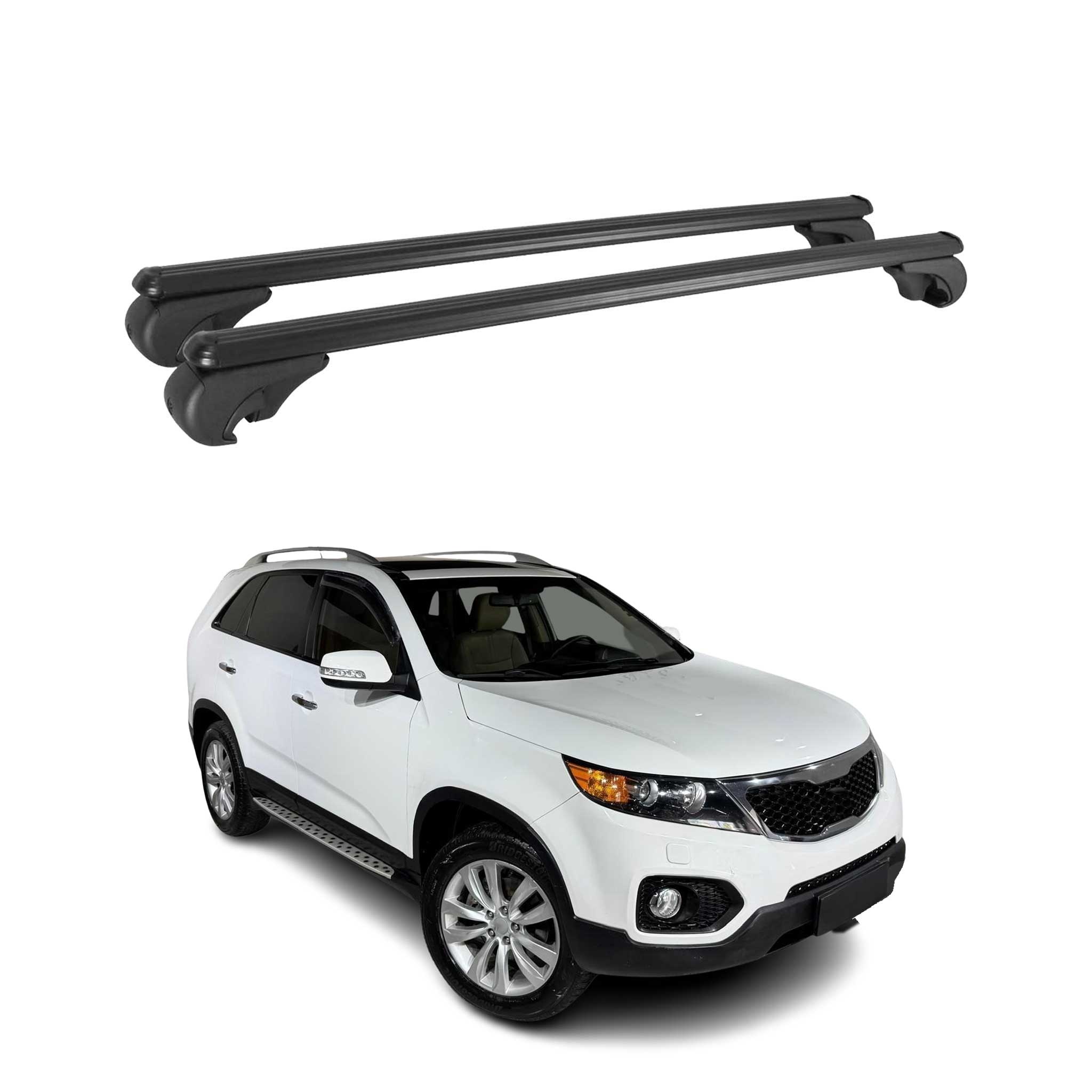 Barres de toit Transversales pour Kia Sorento 2009-2015 Aluminium Noir