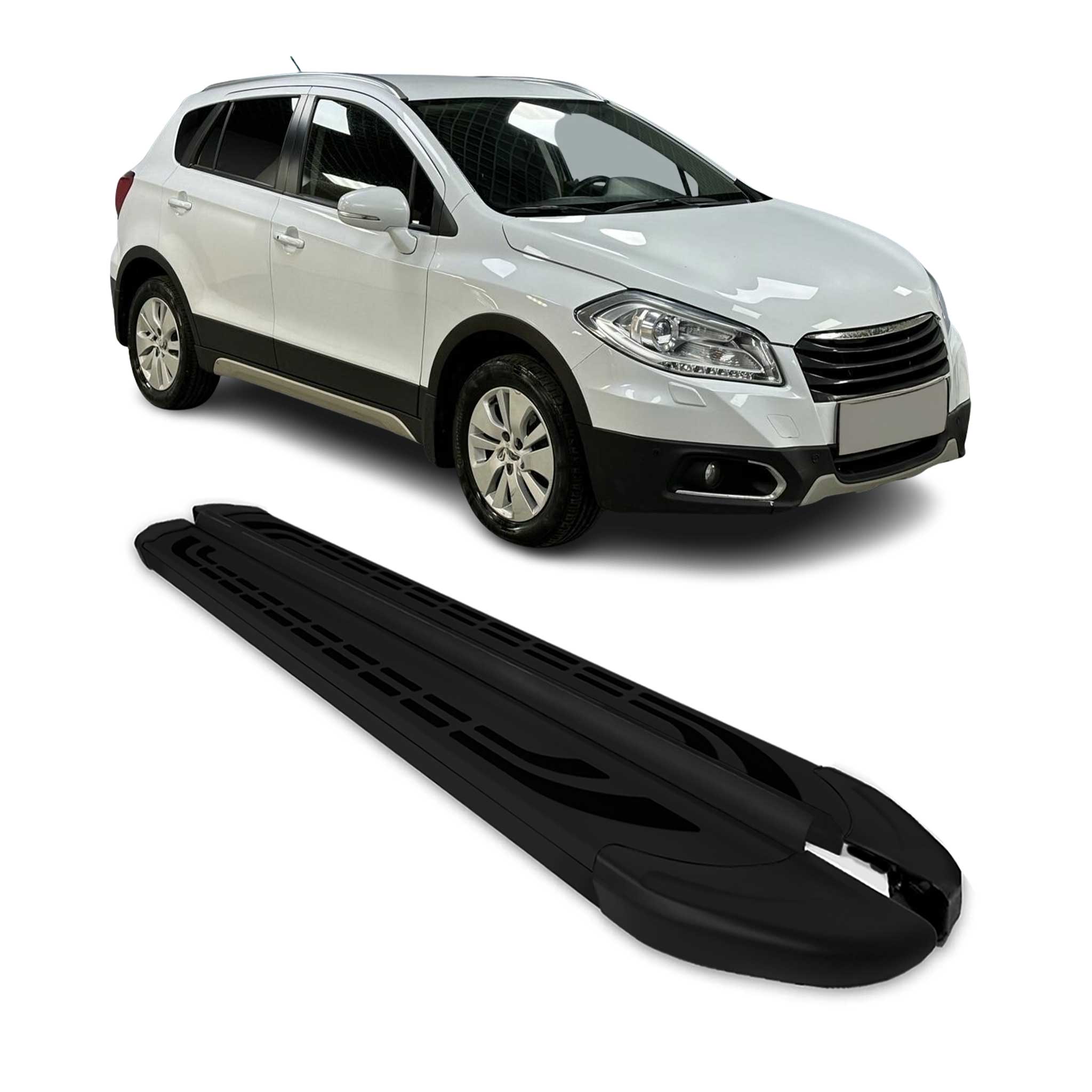 Marchepieds Latéraux pédale pour Suzuki S-Cross 2013-2020 Aluminium Noir 2Pcs