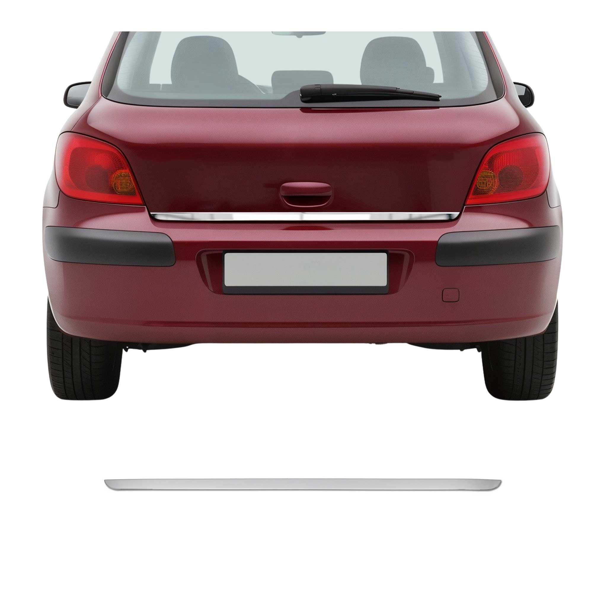 Garniture de Hayon Coffre pour Peugeot 307 2001-2009 acier inox