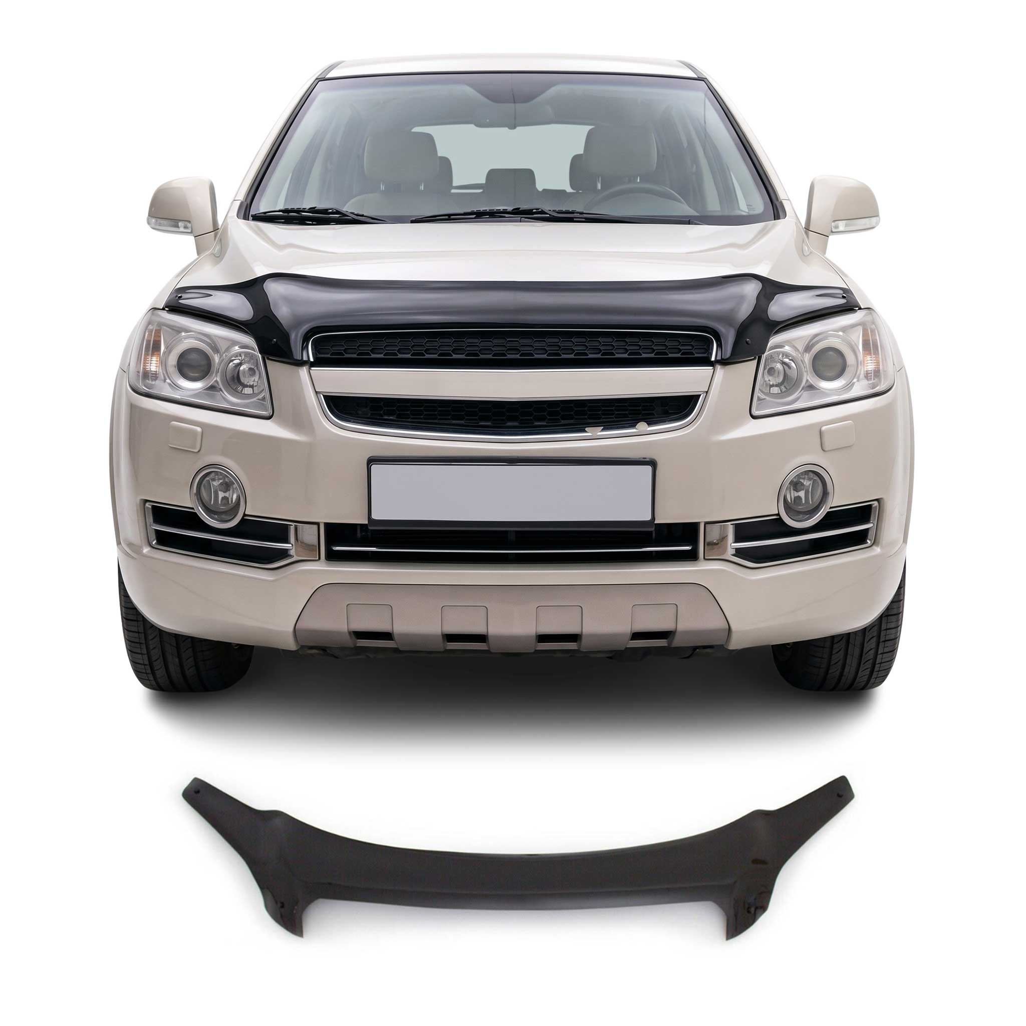 Deflecteurs d'air capot de voiture pour Chevrolet Captiva SUV 2006-2011 Noir