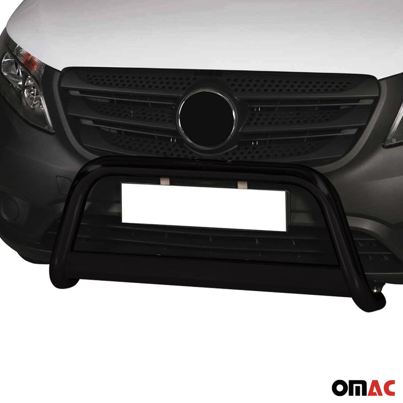 Pare-buffle Avant pour Mercedes Vito Viano 2015-2019 63 mm en Acier Noir