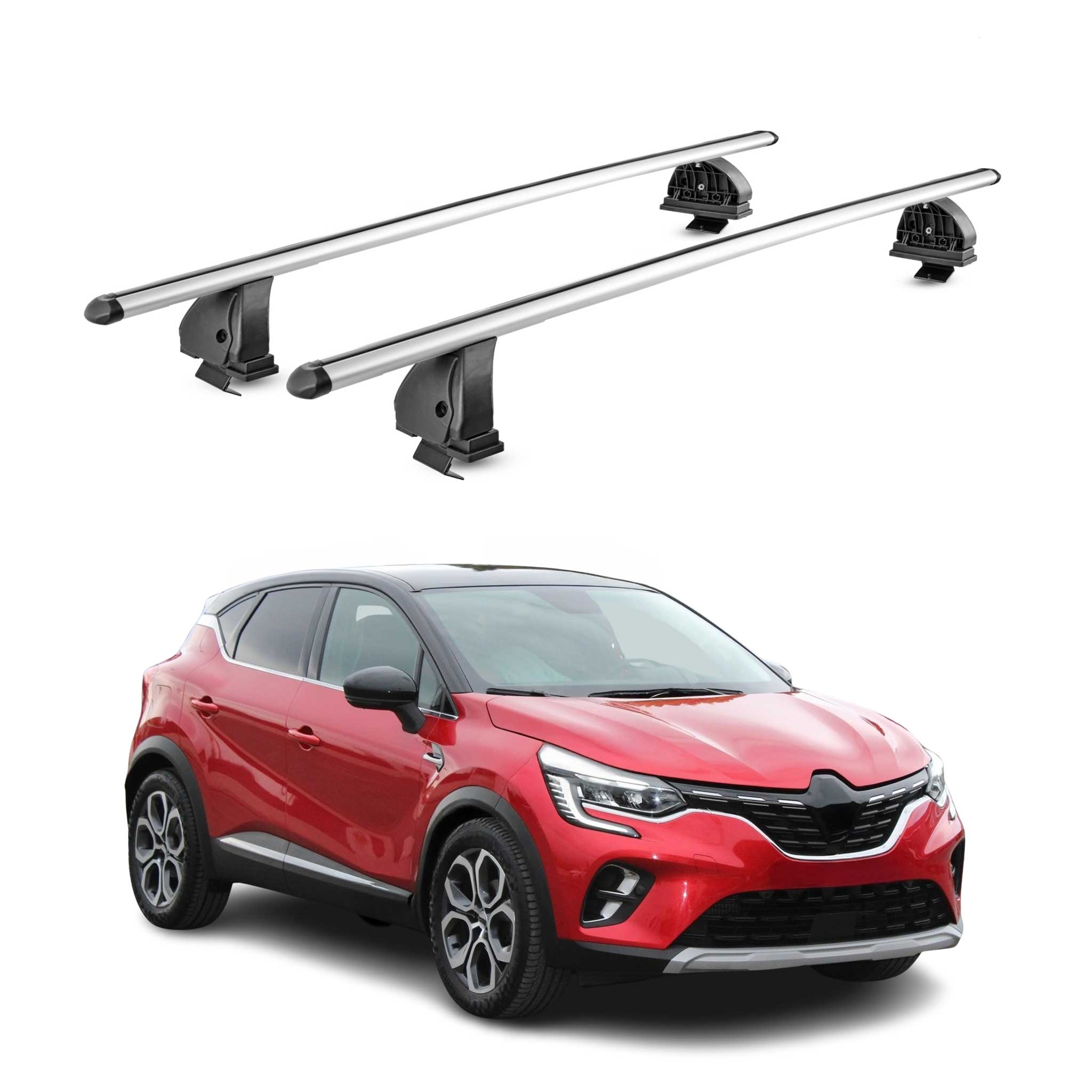 Barres de toit transversales Alu pour Renault Captur II 2019-2026 TÜV Gris 2Pcs