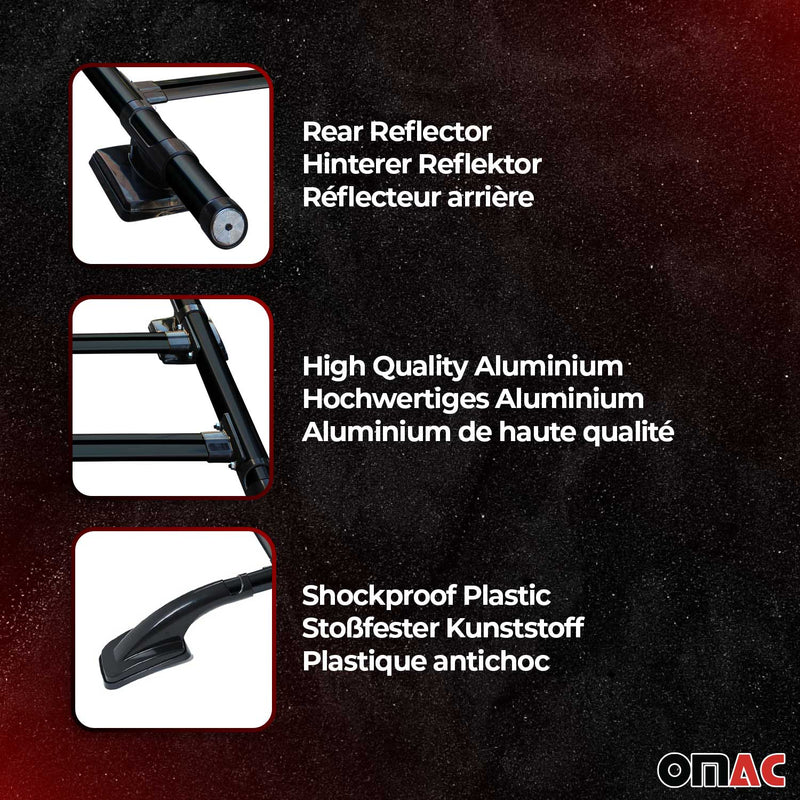 KIT Barres de toit trans+long pour VW Amarok Double Cab  2010-2024 Alu Noir