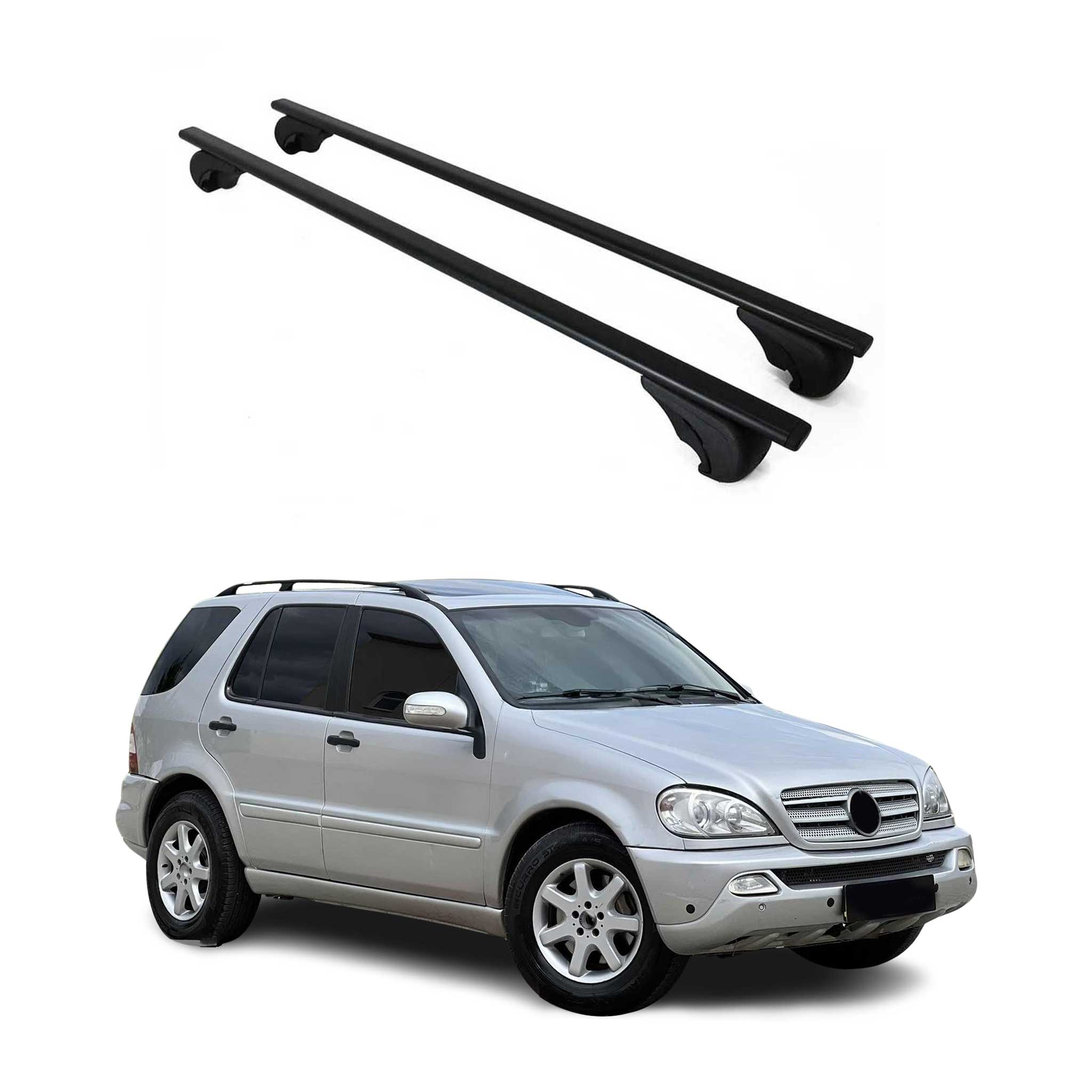 Barres de toit Transversales pour Mercedes Classe M W163 2002-2005 Fer Noir