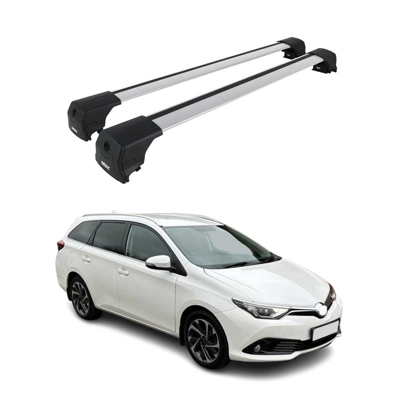Barres de toit pour Toyota Auris Touring Sports SW 2013-2018 2Pcs Gris ABE