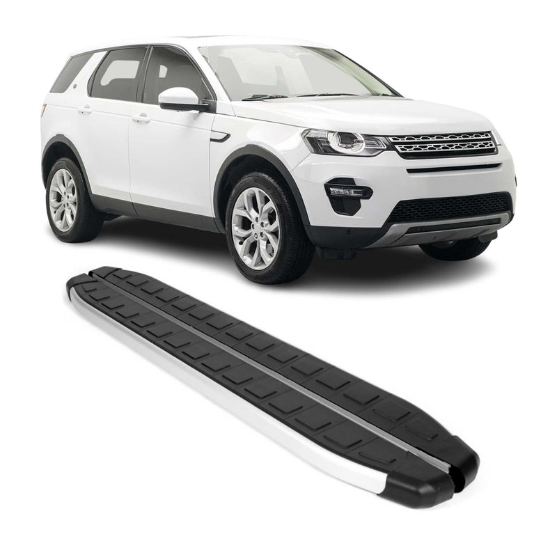 Marchepieds Latéraux pour Land Rover Discovery Sport 2014-2020 Alu Noir Argent