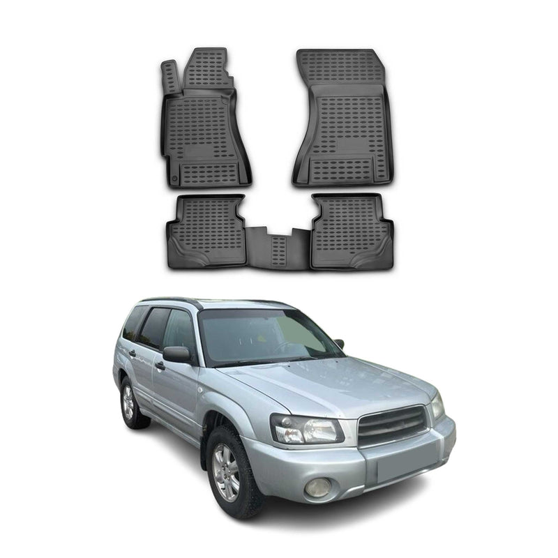 Tapis de Sol pour Subaru Forester 2002-2008 TPE Noir