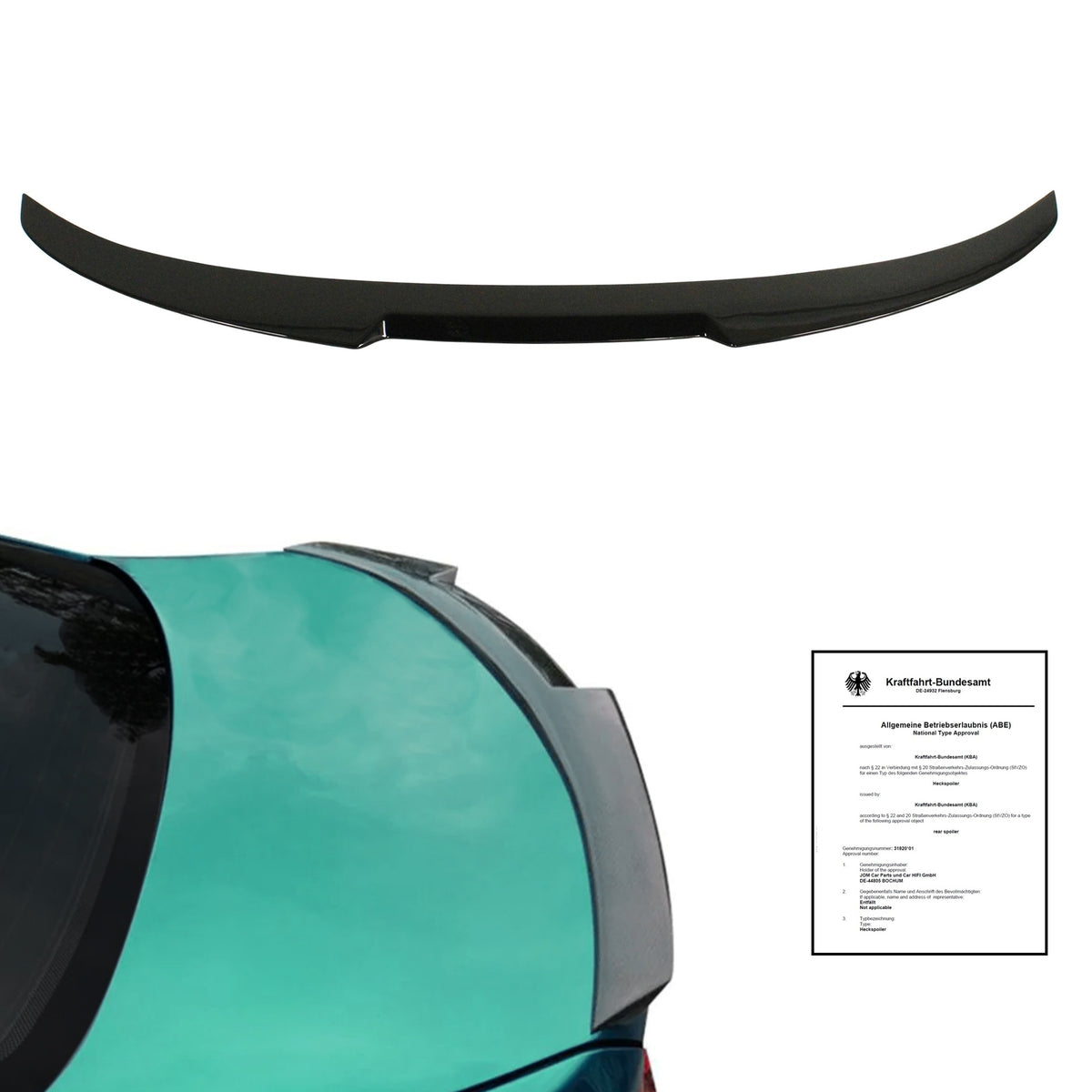 JOM Becquet Arrière & Spoiler de Toit pour BMW Série 5 F10 Berline 2010-2017 mit ABE