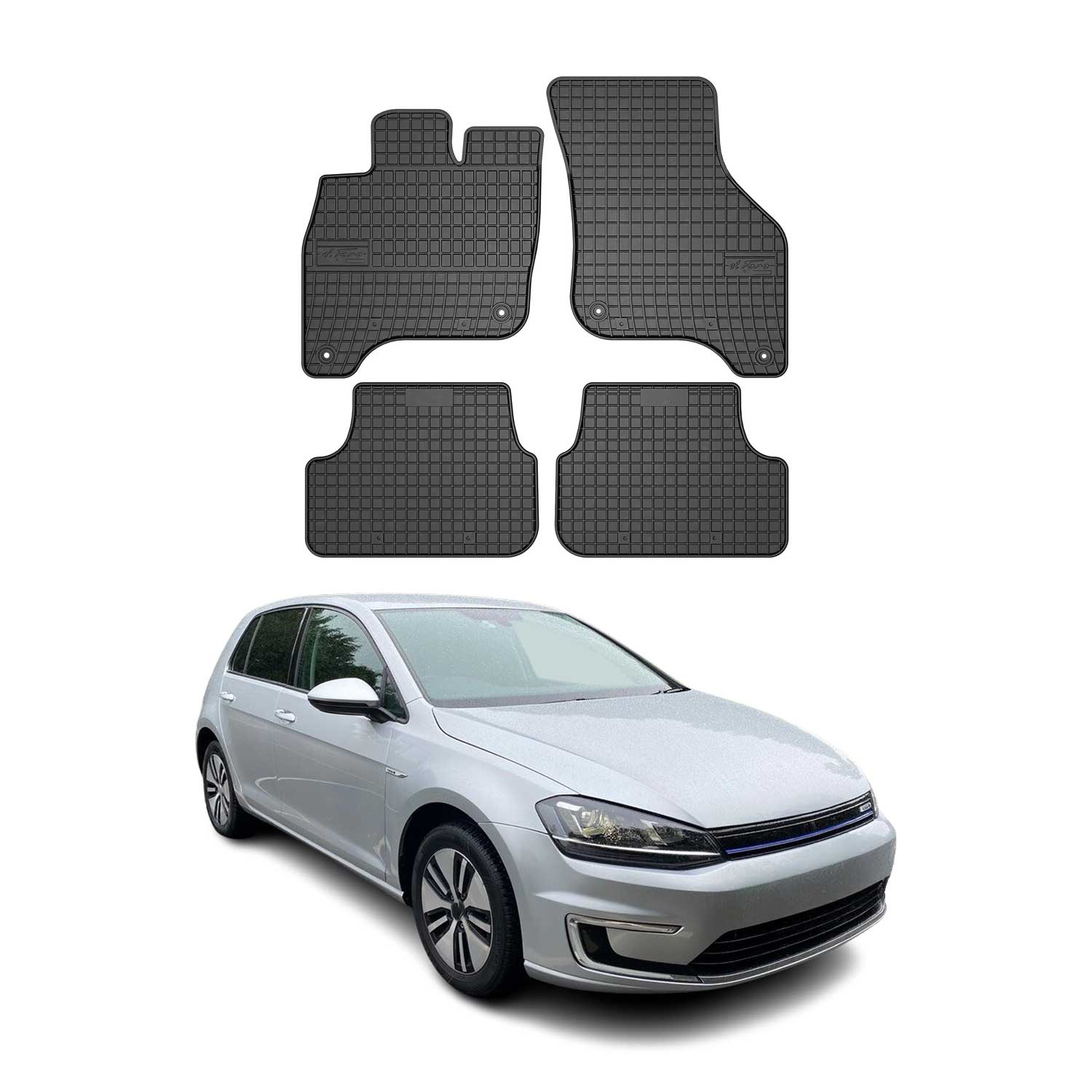 Tapis de Sol pour VW Golf 2014-2019 Caoutchouc Noir