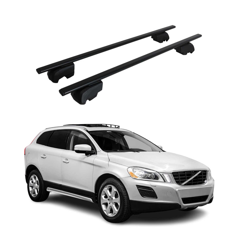 Barres de toit Transversales pour Volvo XC60 2009-2017 Fer Noir ABE