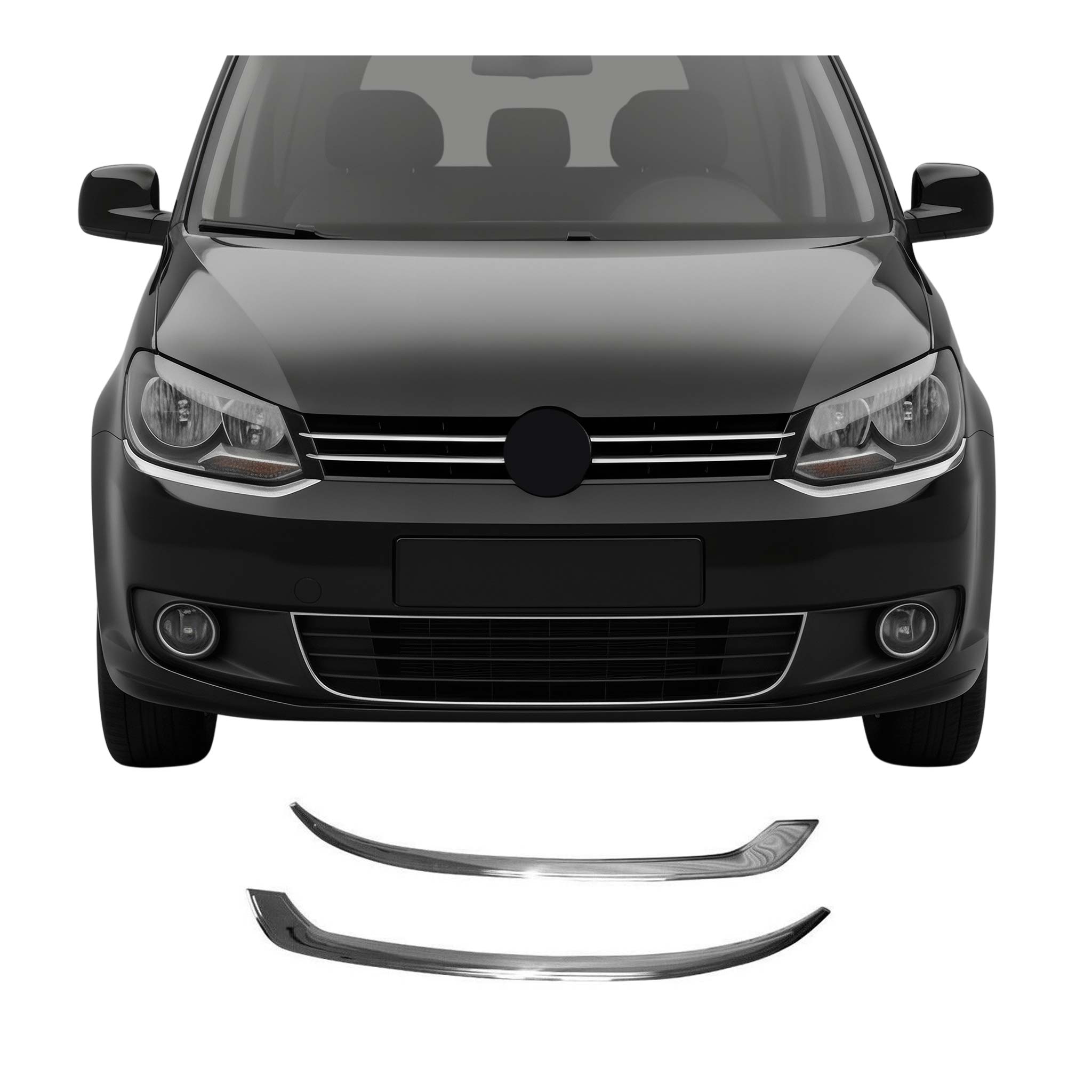 Cadre Phare Antibrouillard pour VW Caddy 2010-2015 en acier inox Chromé