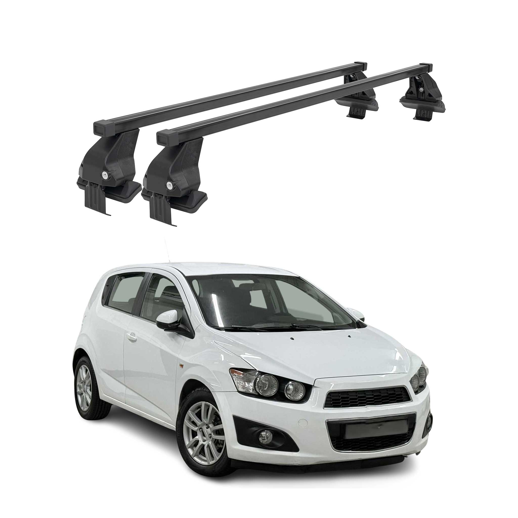 Barres Transversales Menabo pour Chevrolet Aveo T300 2011-2020 Noir