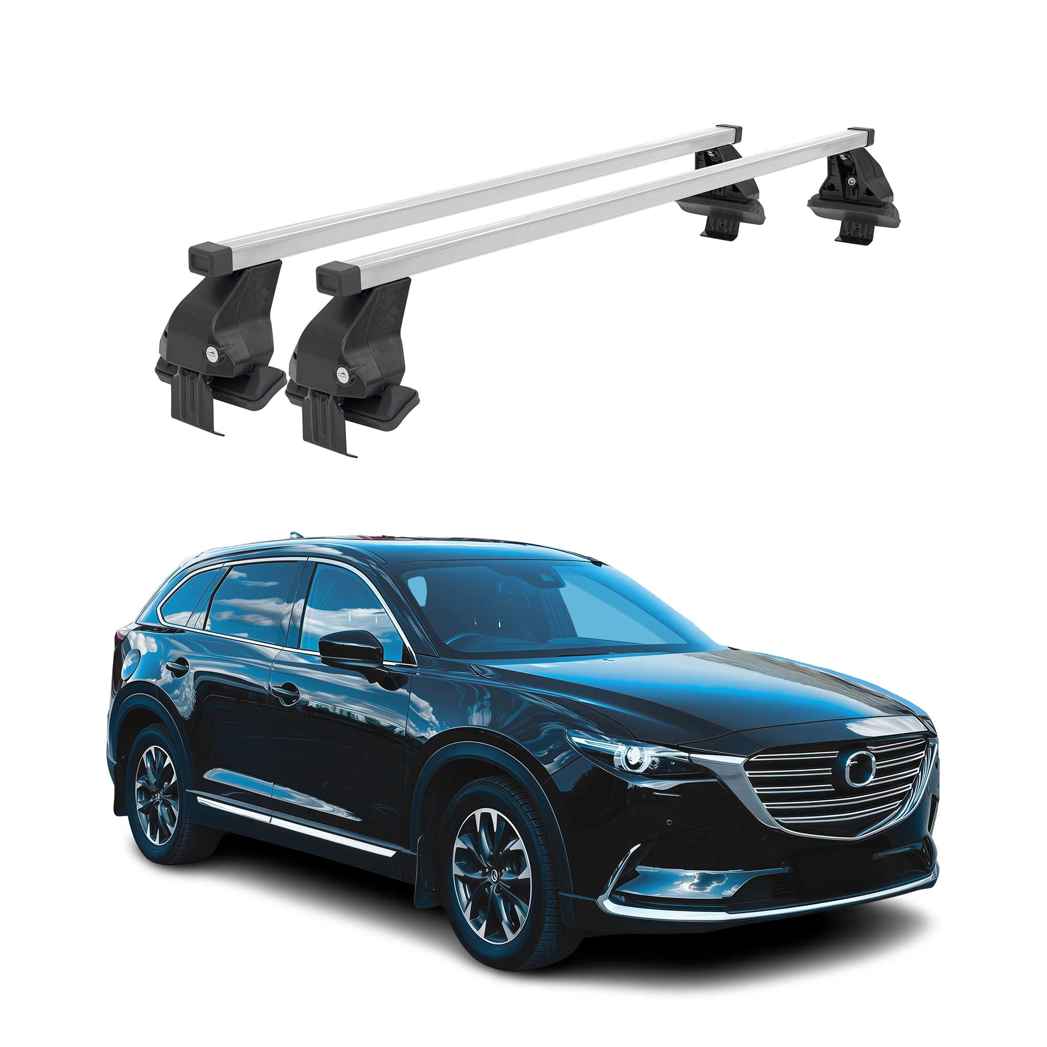 Barres de toit transversales pour Mazda MX-30 2021-2026 Gris