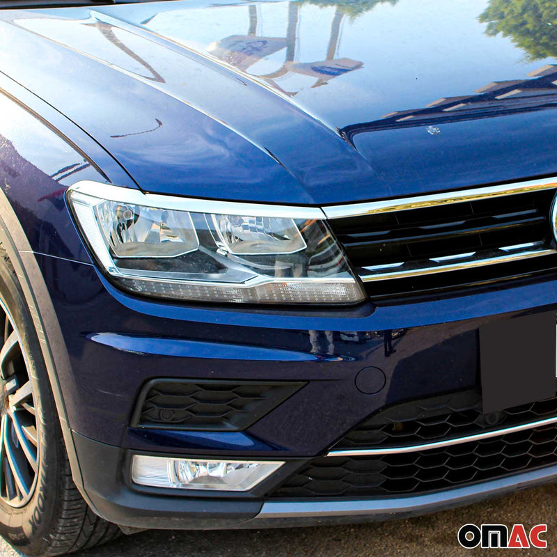 Baguettes de phares et grille avant pour VW Tiguan / Allspace 2016-2020 en acier