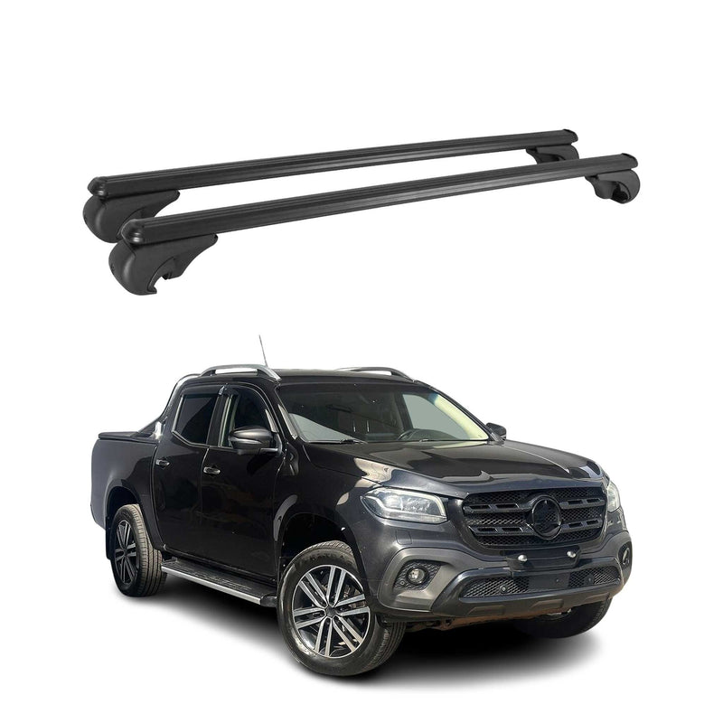 Barres de toit Transversales pour Mercedes Classe X 470 2017-2020 Aluminium Noir