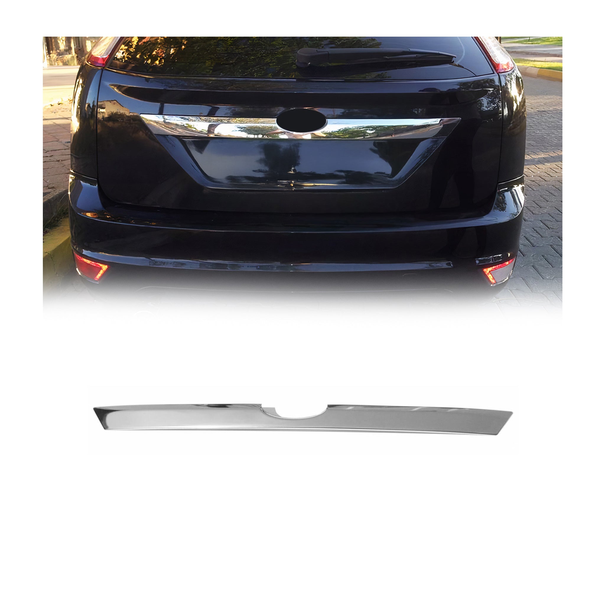 Garniture de Hayon Coffre pour Ford Focus II 2008-2011 acier inox