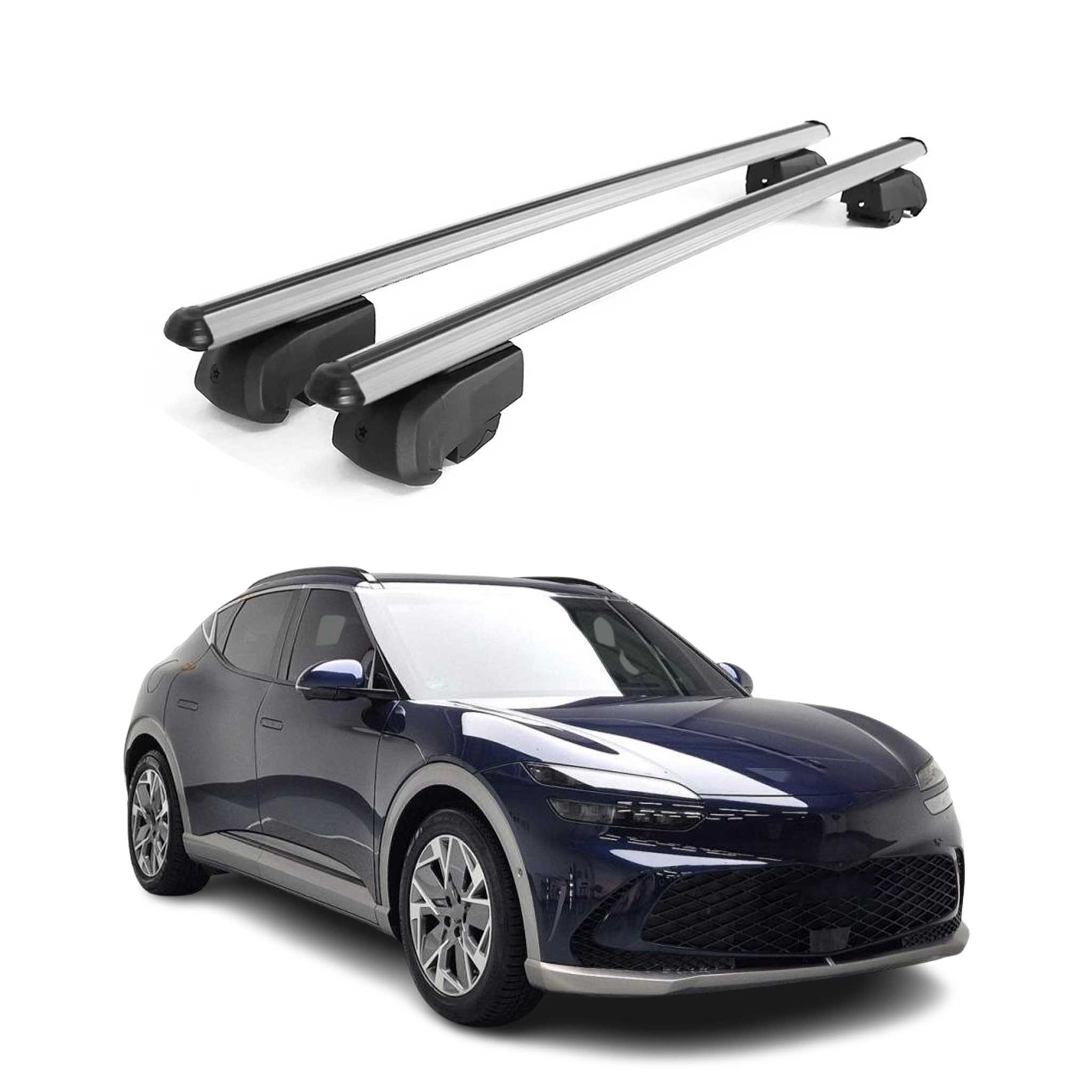 Barres de toit Transversales pour Genesis GV60 2022-2026 ABE Aluminium Gris