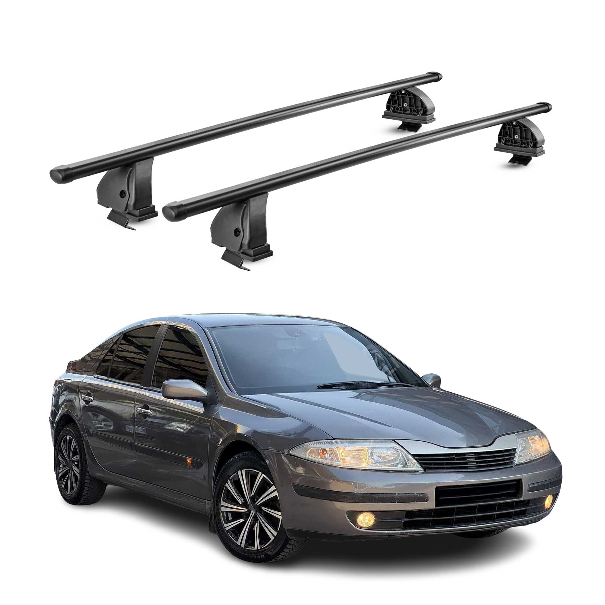 Barres de toit transversales acier pour Renault Laguna II 2001-2008 TÜV Noir 2x