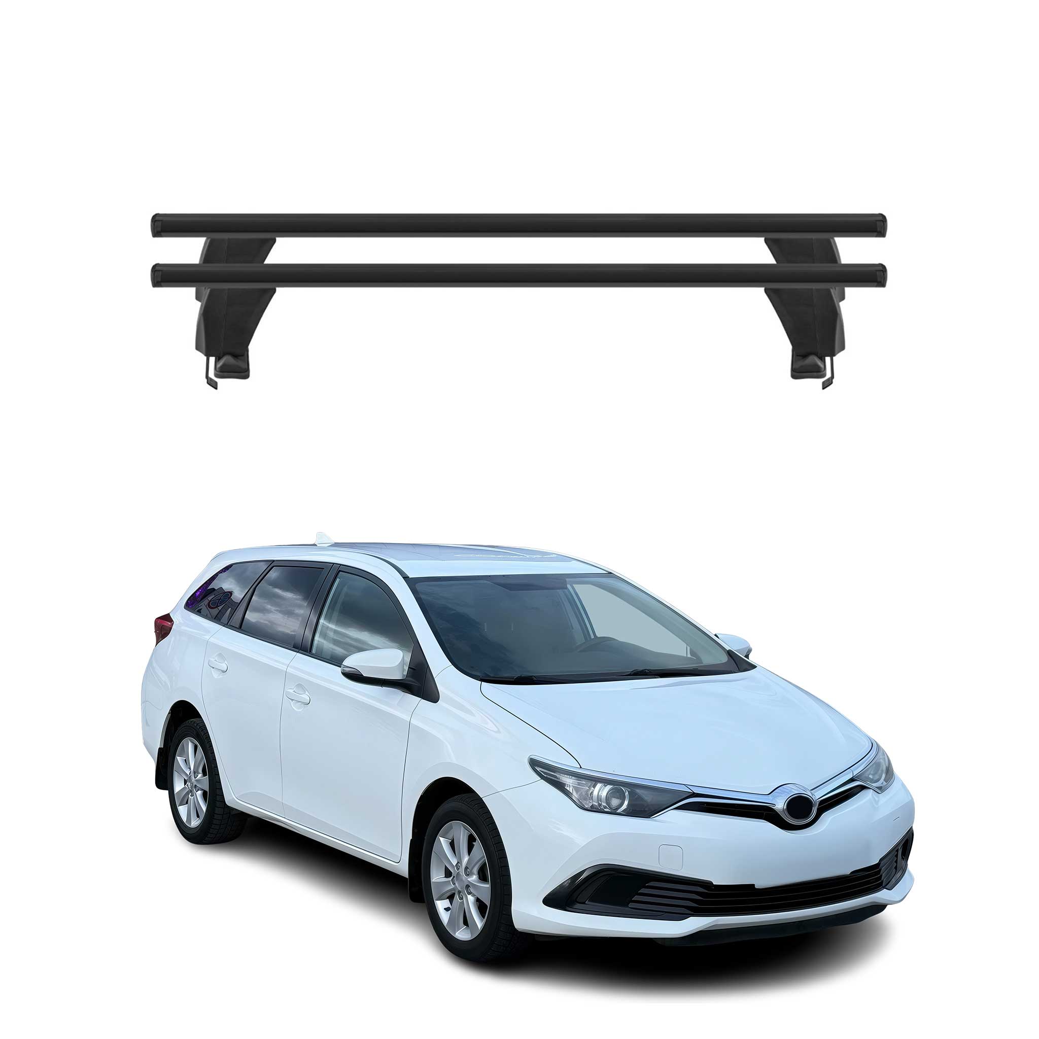 Barres de toit Transversales pour Toyota Corolla E210 Break HB 2019-2026 Noir 2x