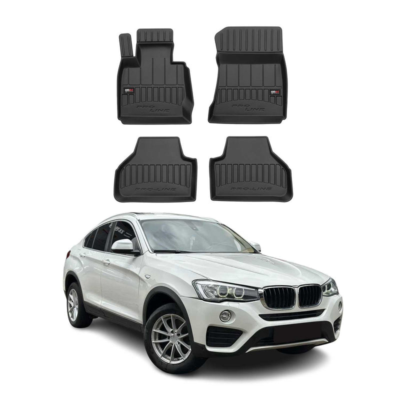 OMAC Tapis de sol caoutchouc pour BMW X4 F26 2014-2018 Noir Premium