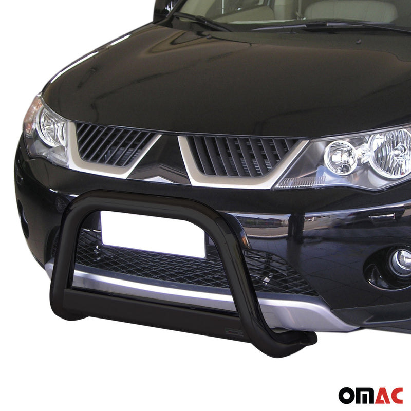 Pare-buffle Avant pour Mitsubishi Outlander 2007-2009 63 mm en Acier Noir