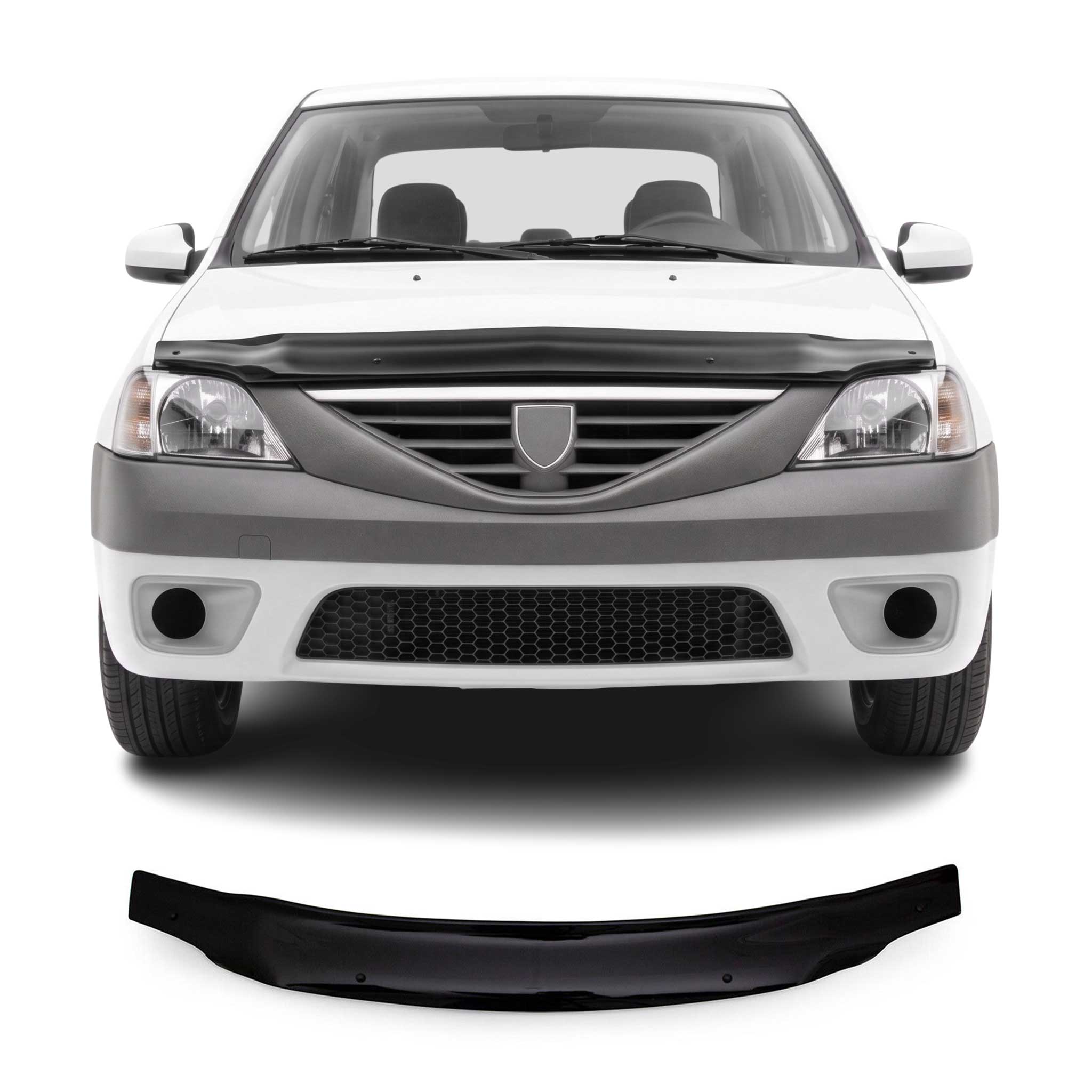 Deflecteurs d'air capot de voiture pour Dacia Logan 2005-2012 Acrylique Noir
