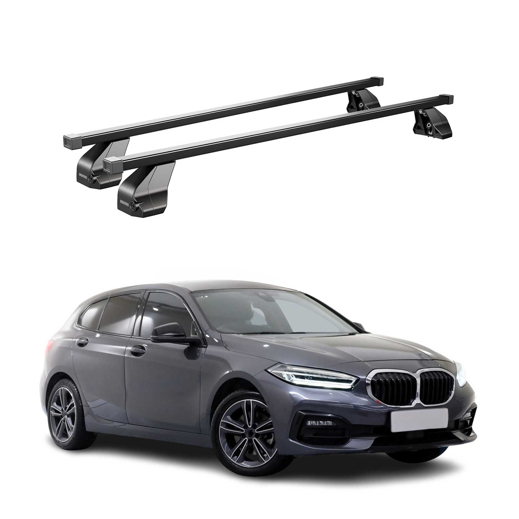 Barres transversales Menabo pour BMW Série 1 F40 2019-2024 inox Noir