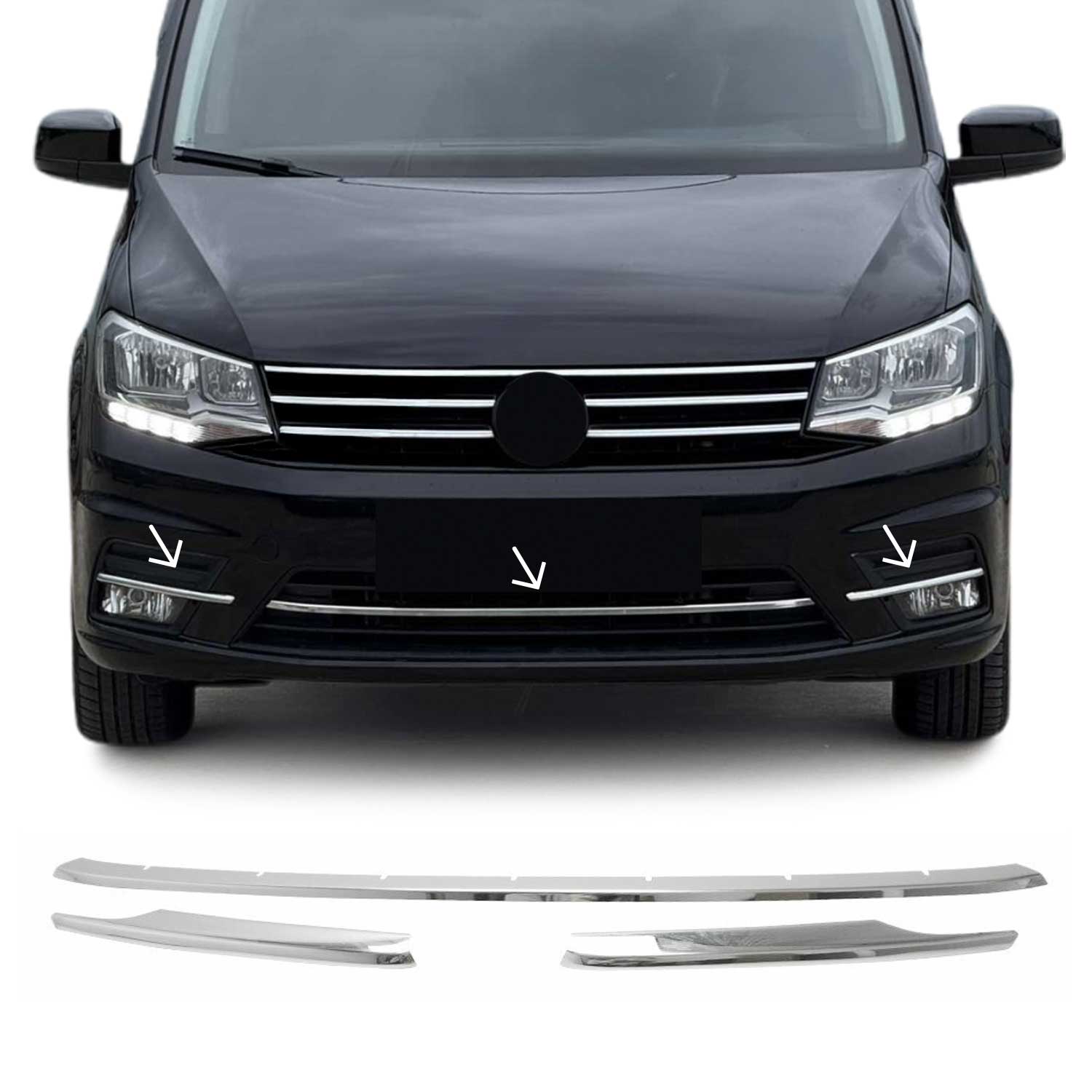 Moulure de Grille de Calandre pour VW Caddy 2015-2021 Chromé 3Pcs
