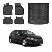Kit Tapis de Sol et Coffre pour VW Golf mk7 Break 2012-2019 supérieure Noir TPE
