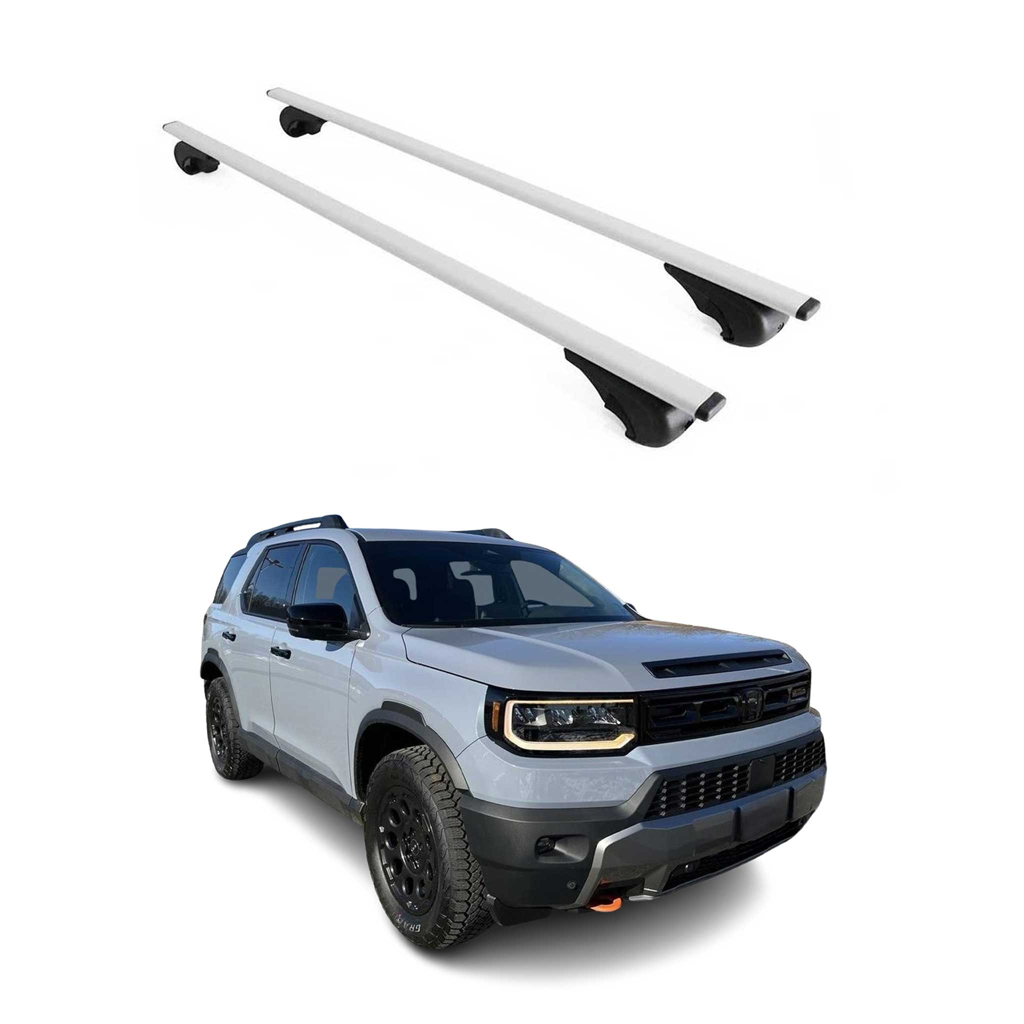 Barres de toit Transversales pour Honda Passport 2019-2025 Fer Argent