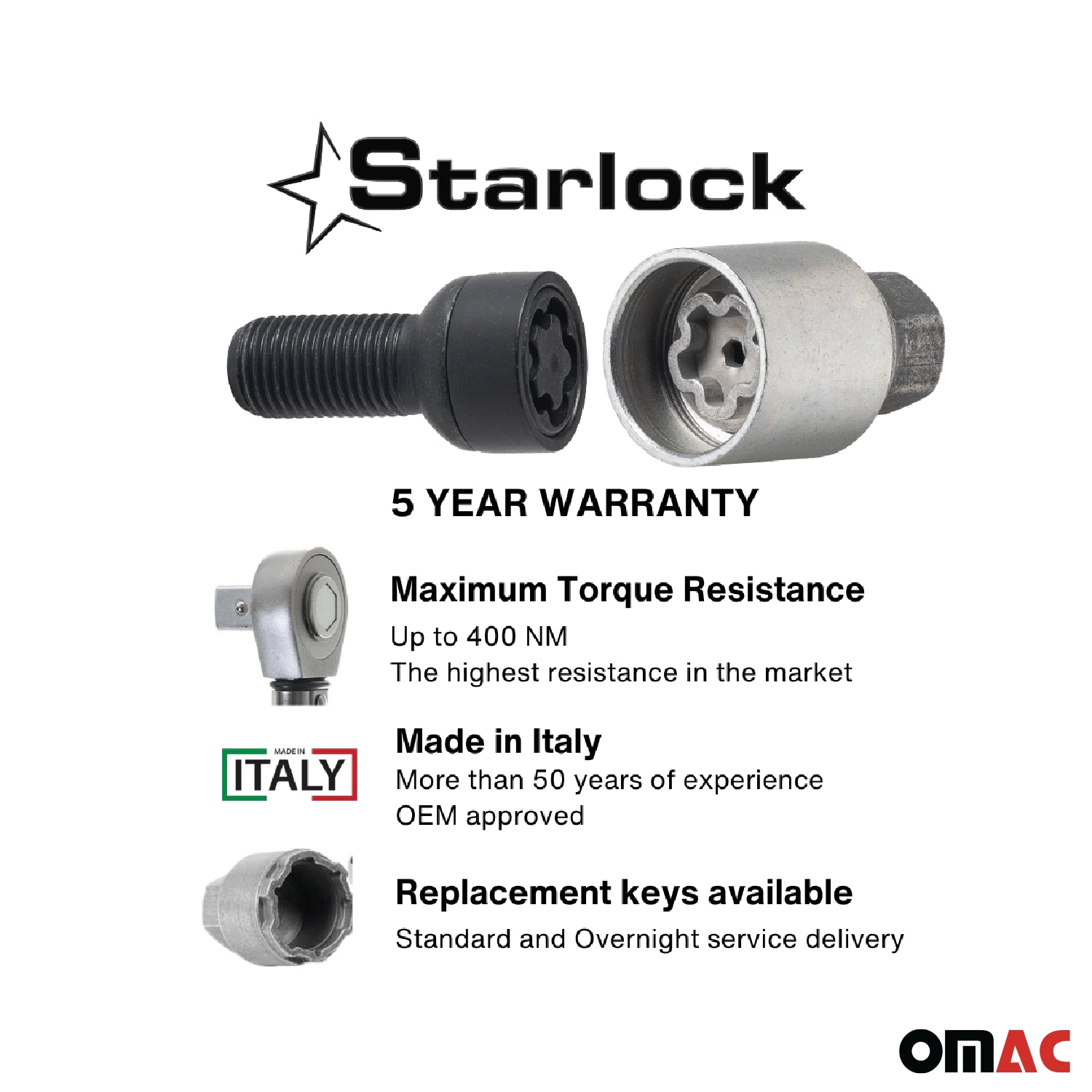 Vis de roue antivol pour Audi A6/ A7/ A8/ A6 Allroad/ TT/ RS6 Noir M14X1.5