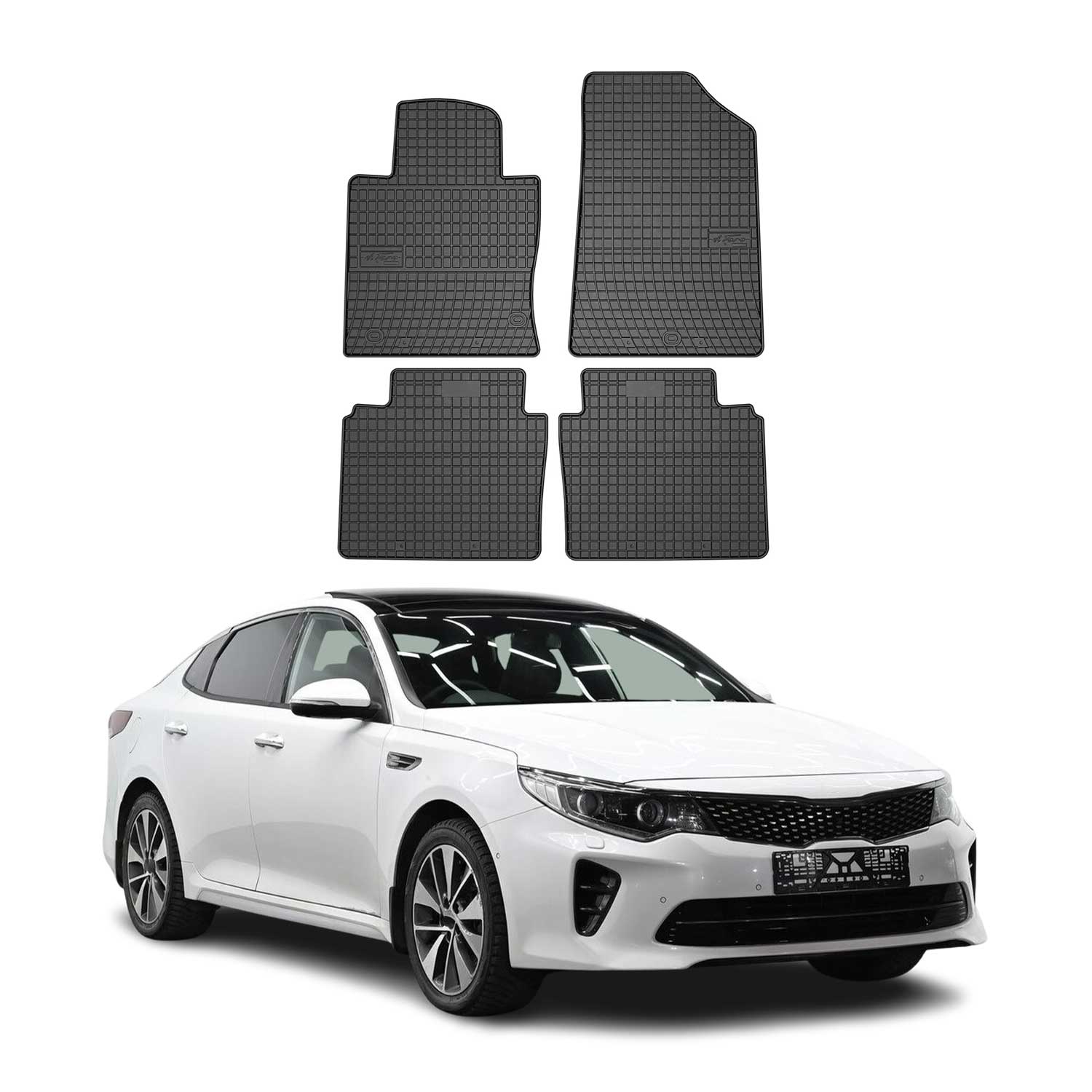 Tapis de Sol pour Kia Optima 2015-2020 Caoutchouc Noir