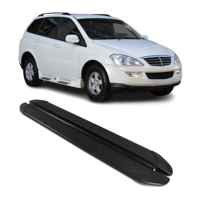 Marchepieds Latéraux pédale pour Ssangyong Kyron 2005-2014 2Pcs Aluminium Noir