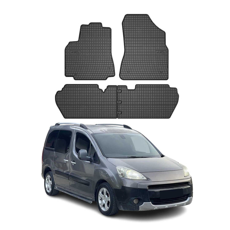 Tapis de Sol pour Peugeot Partner Tepee II 2008-2018 OMAC Noir Caoutchouc