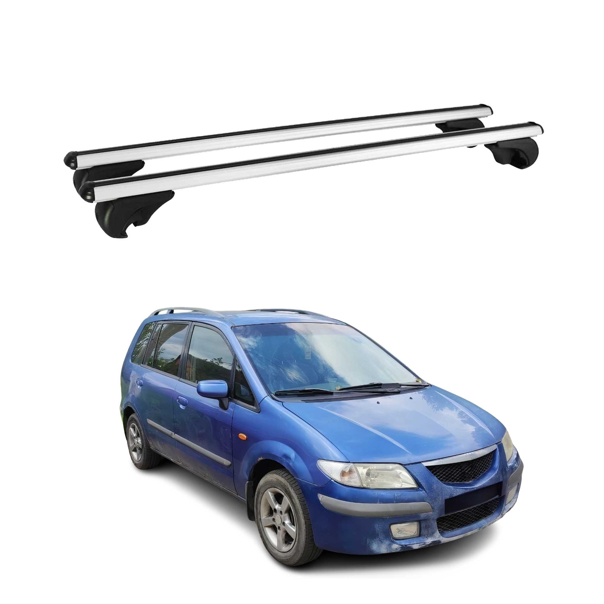 Barres de toit Transversales pour Mazda Premacy 2002-2004 Aluminium Argent