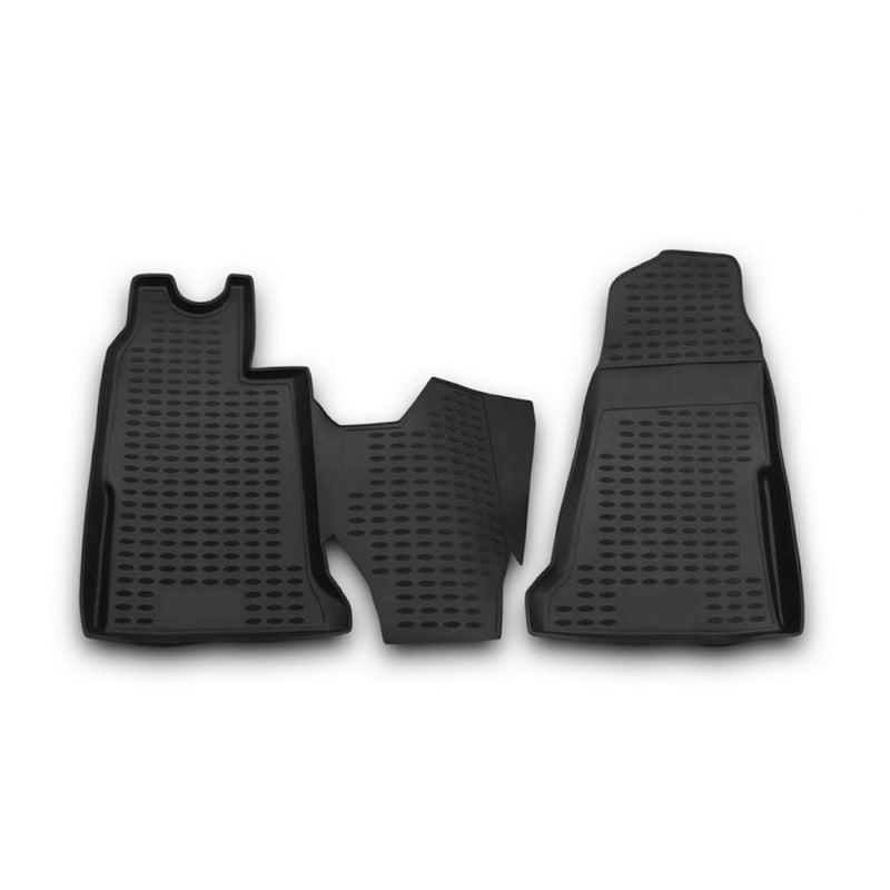 OMAC Tapis de sol pour Ford Transit 2006-2014 sur mesure en caoutchouc Noir