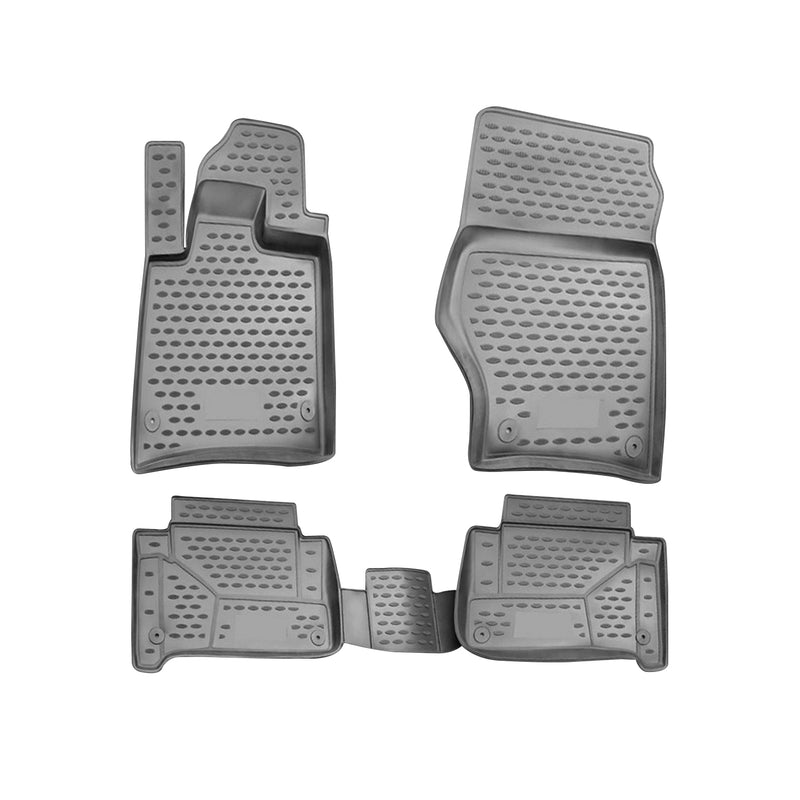 OMAC 3D Tapis de sol pour Audi Q7 4LB 2006-2015 caoutchouc TPE Gris 4Pcs