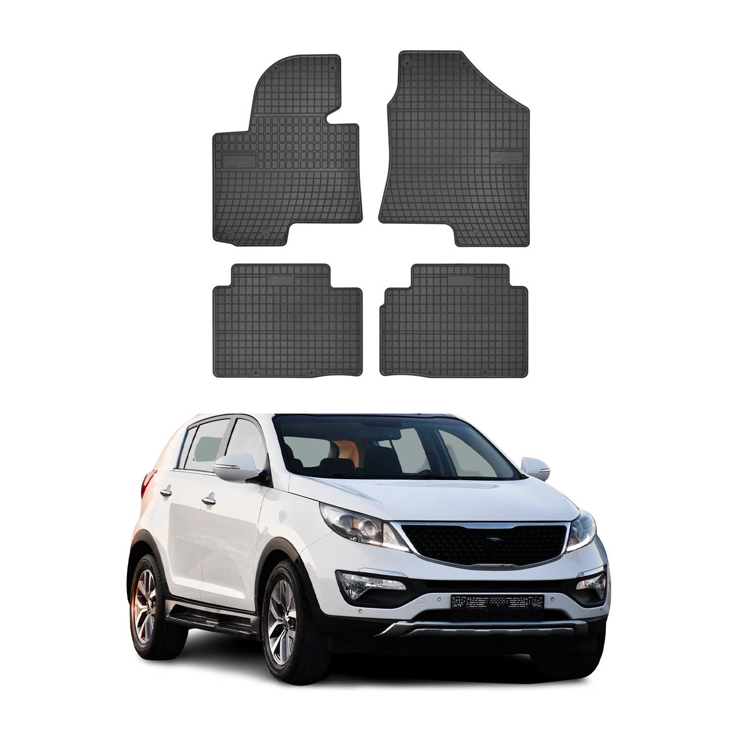 Tapis de Sol pour Kia Sportage 2010-2015 OMAC Noir Caoutchouc