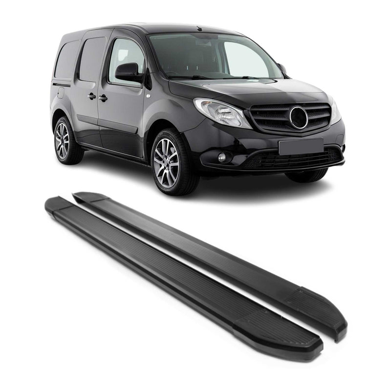 Marchepieds Latéraux pédale pour Mercedes Citan 2012-2021 en Alu Noir 2Pcs