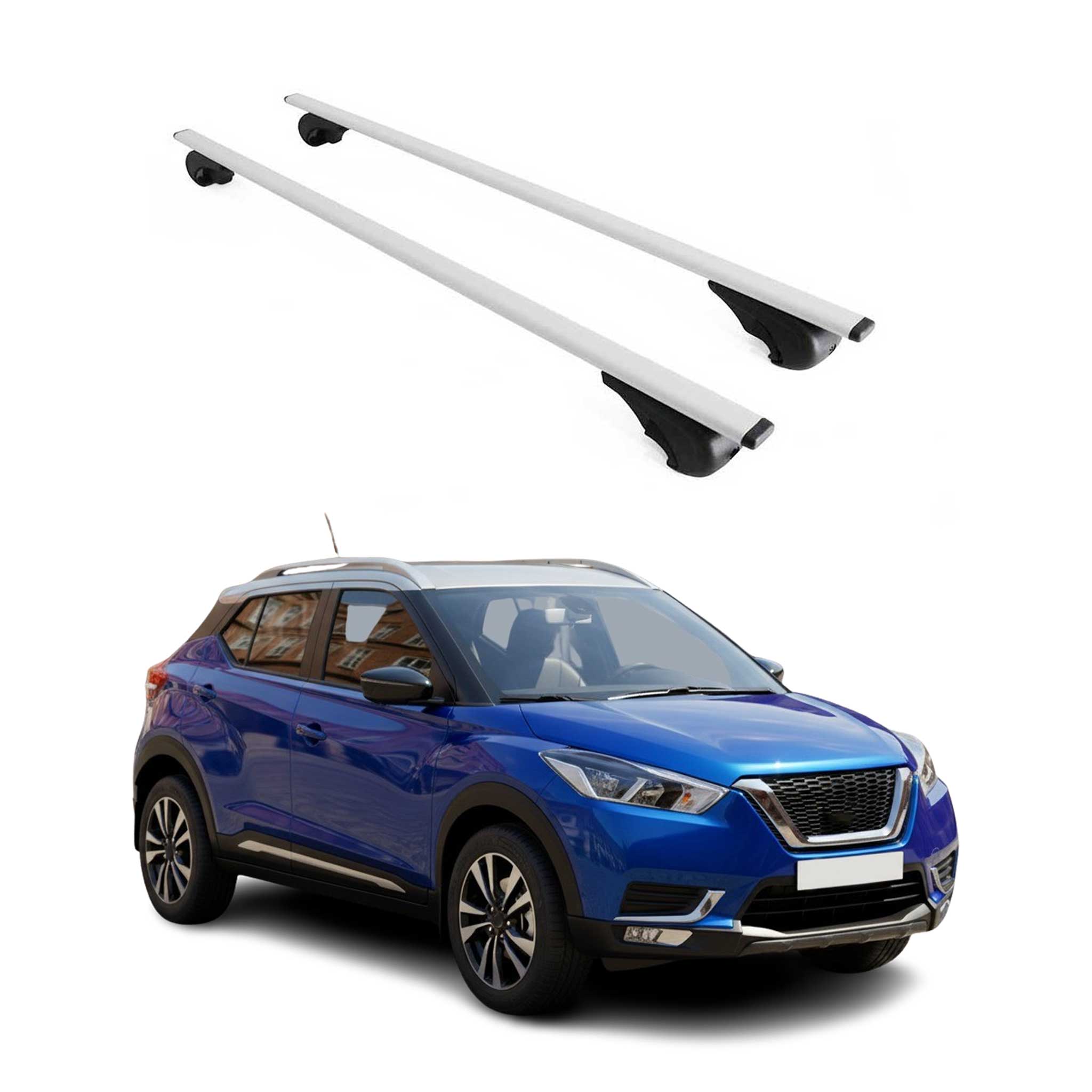 Barres de toit Transversales pour Nissan Kicks 2016-2026 Fer Argent