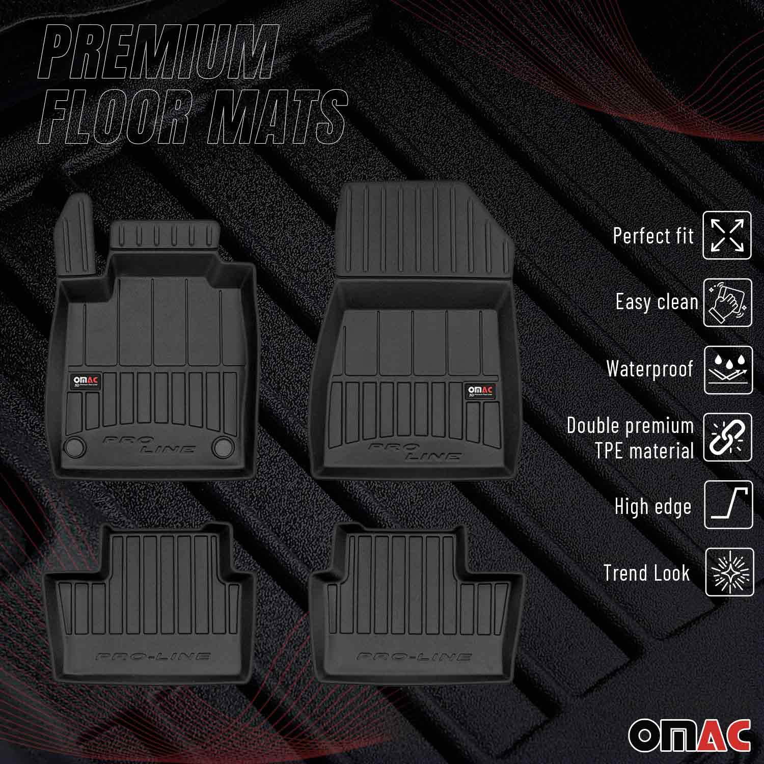OMAC Tapis de sol en caoutchouc pour Nissan Juke 2019-2023 Noir Premium