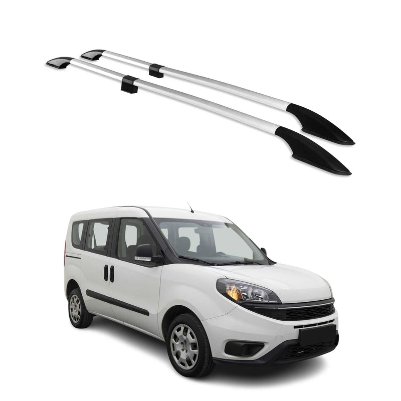 Barres de toit longitudinales pour Fiat Doblo 2010-2021 L1 Aluminium Gris 2Pcs