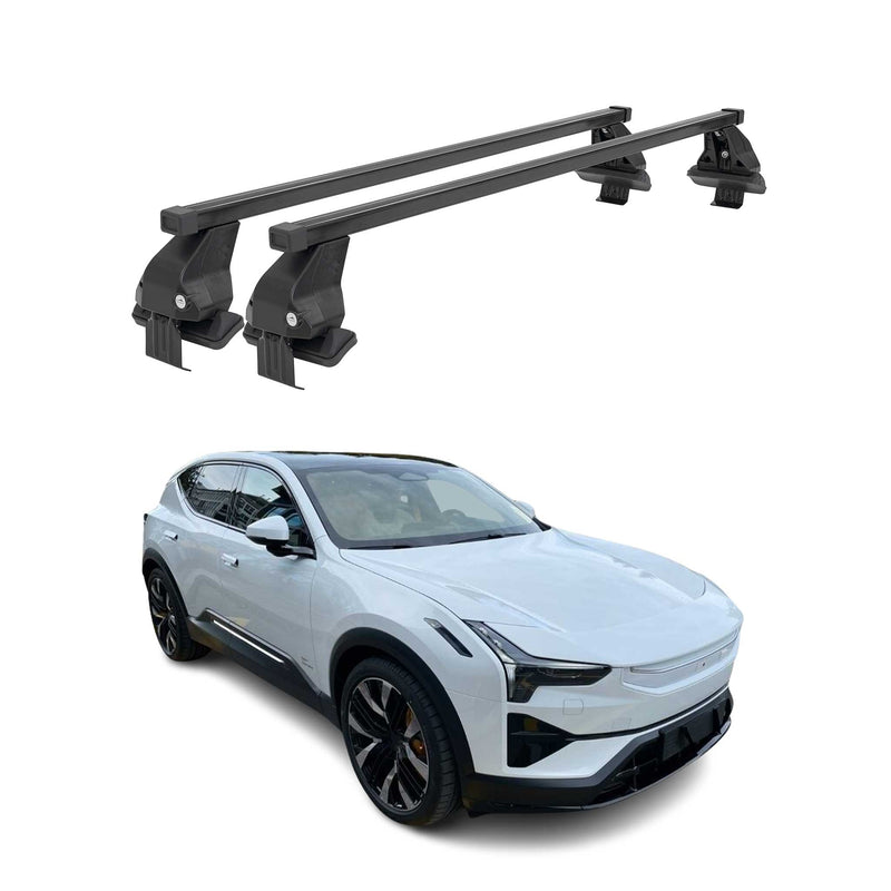 Menabo Barres de toit transversales pour Polestar 2 2020-2025 Acier Noir 2x