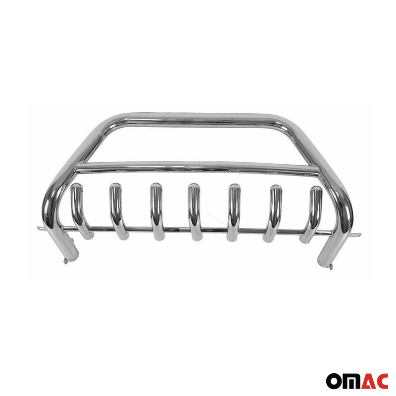 Pare-Buffle Avant Pour VW Amarok 2010-2016 en Acier Inoxy Argent